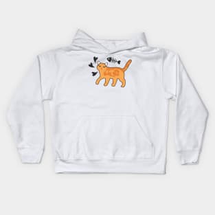 Doodle American Shorthair Cat - Orange Kids Hoodie